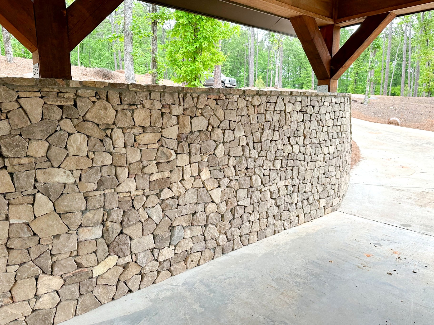 Dry-Stack Retaining Wall, Stonework & hardscape